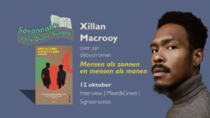 12 oktober komt Xillan Macrooy vertellen over zijn debuutroman 'Mensen als zonnen en mensen als manen'.